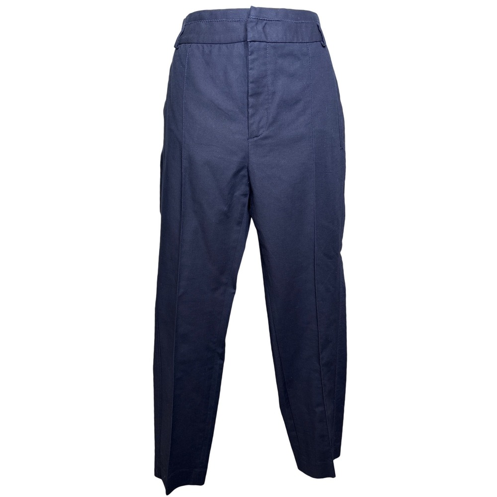Zara Woman Navy Blue Classic Straight Leg Trousers Sz M Workwear Preppy Academia